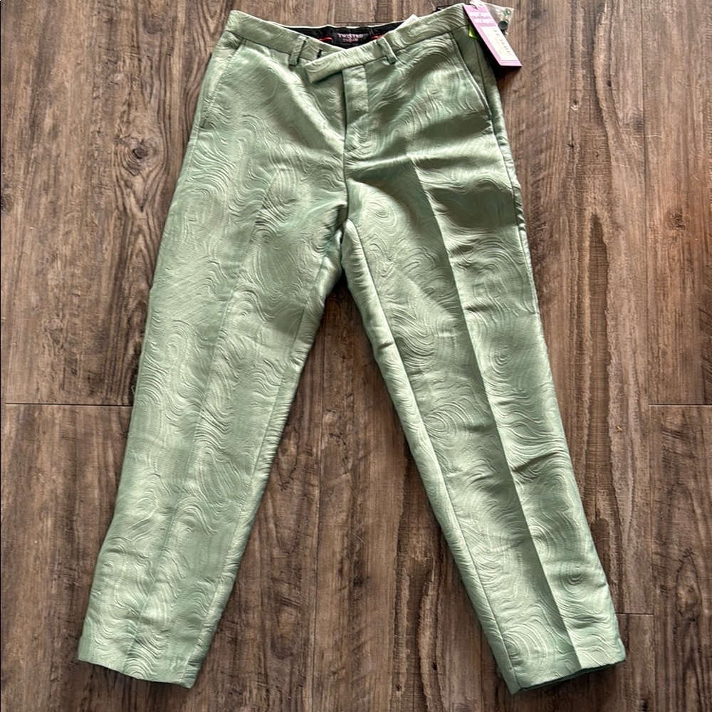 NWT Twisted Tailor Men's Green Textured Pants sz 30